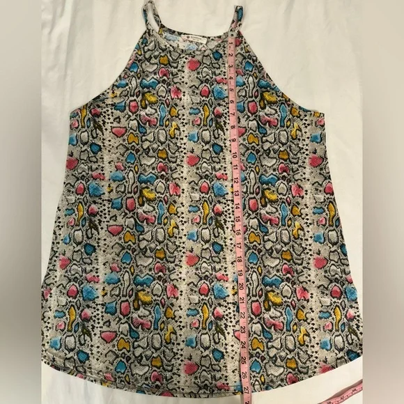 BOMBOM Women’s Leopard Pink/Blue/Gray Tank ~ Size XL - Picture 2 of 7